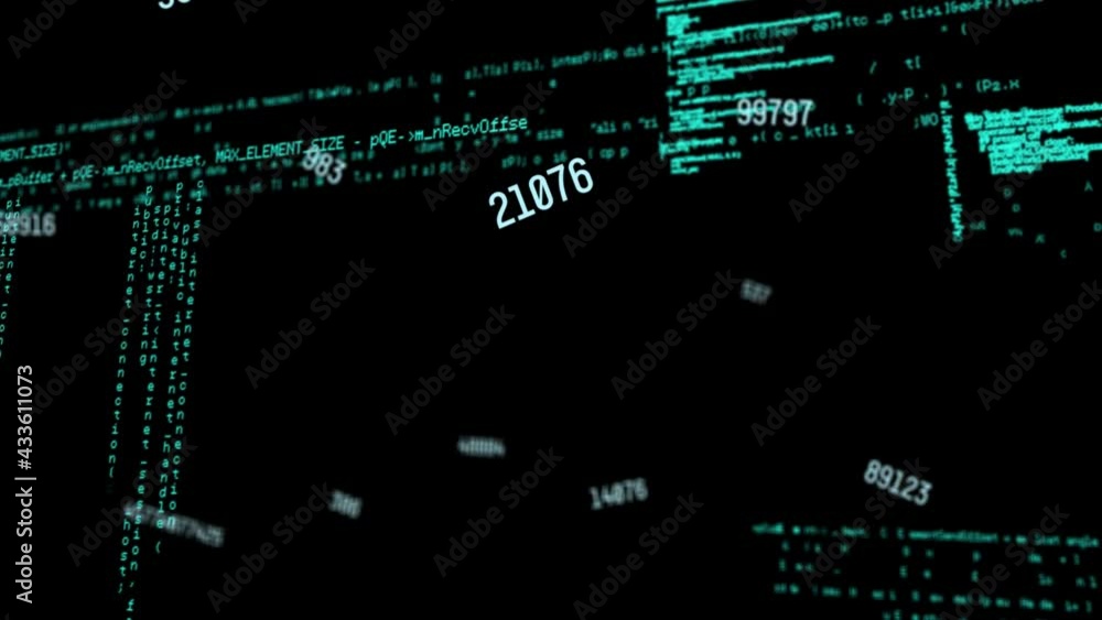 Animation of scientific data processing on black background Animation of scientific data processing on black background