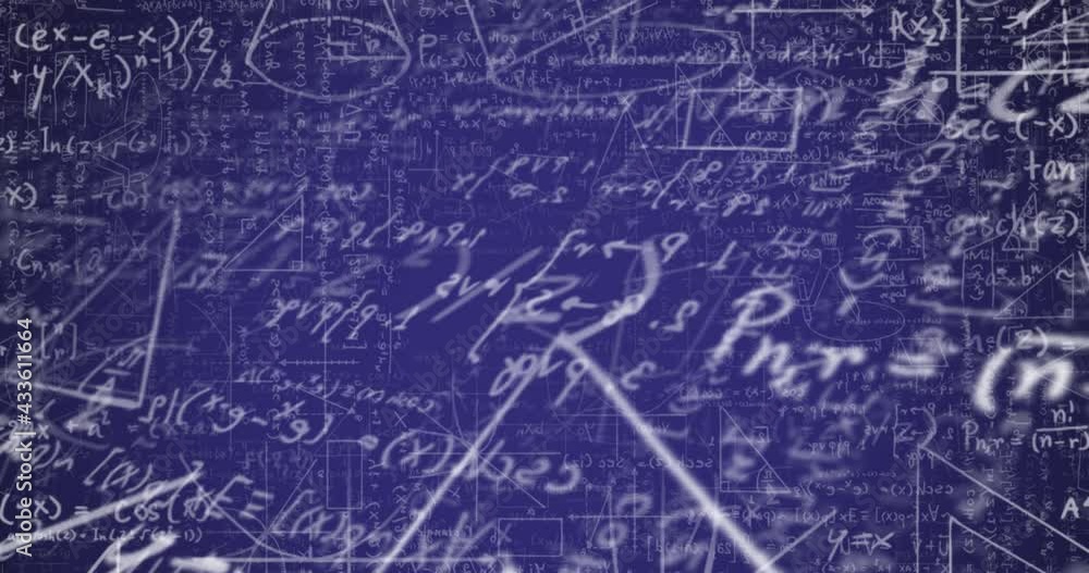 Animation of mathematical equations on blue background Animation of mathematical equations on blue background