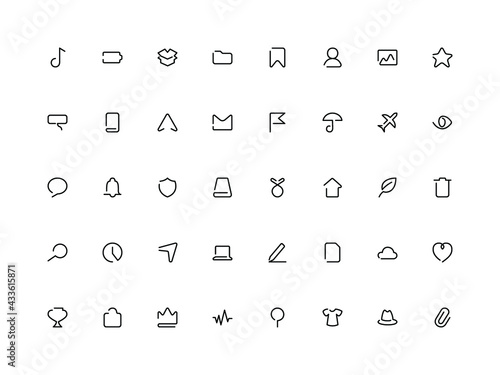 Unoline icons set