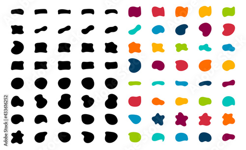 Blob shapes vector set. Organic abstract splodge elemets collection Inkblot simple silhouette. Minimalist isolated forms