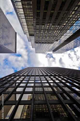 Photography Modern architecture highrise skyscraper building towers with antenna in downtown