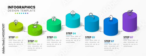 Infographic design template. Creative concept with 7 steps