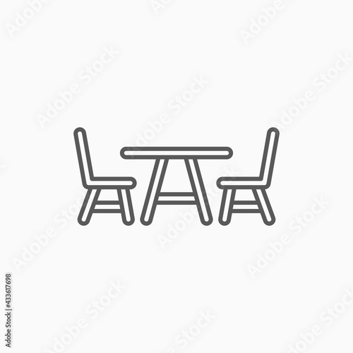 table and chair icon, table chair vector