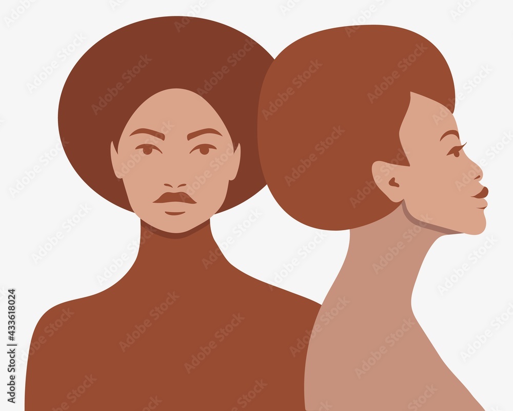 beautiful african american women, poster for equality, non-racism, equal rights for black women, stylized vector graphics beautiful african american women, poster for equality, non-racism, equal rights for black women, stylized vector graphics