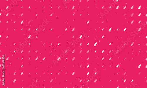 Seamless background pattern of evenly spaced white flash drives of different sizes and opacity. Vector illustration on pink background with stars