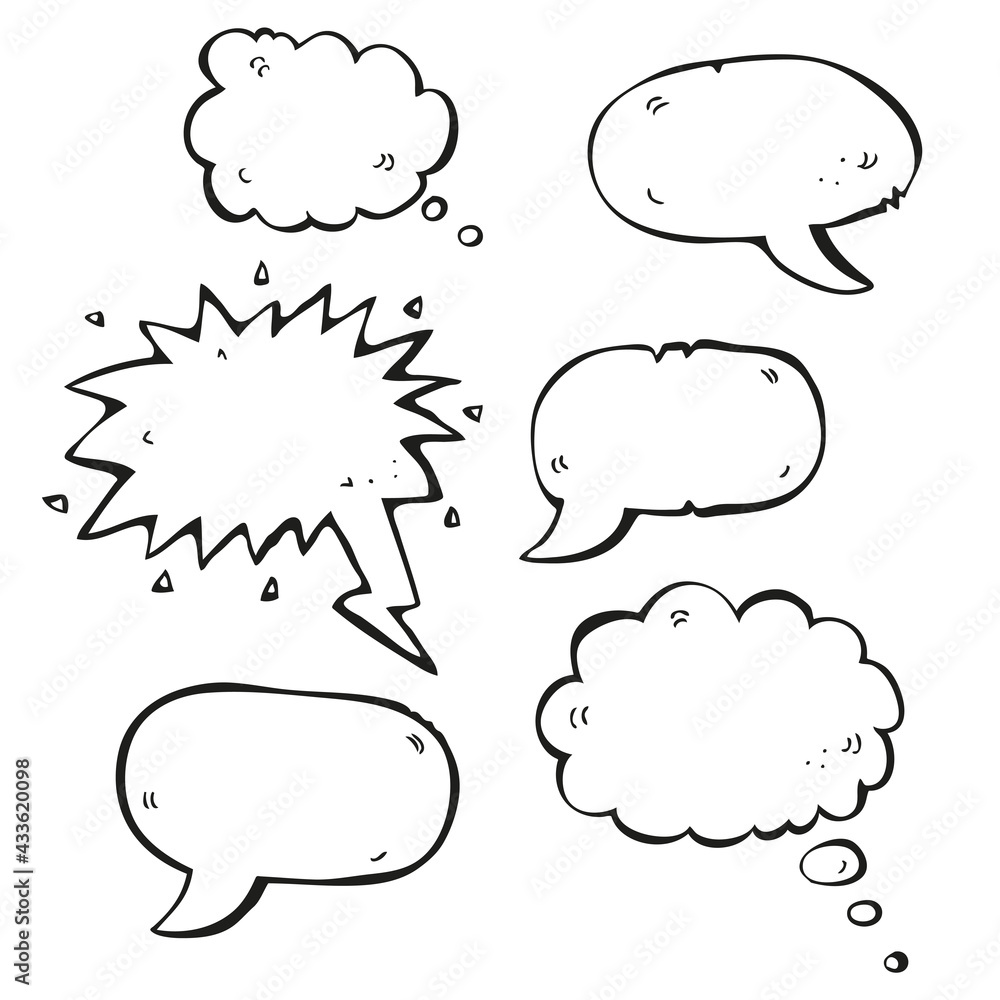 Speech bubble vector set, hand drawn collection Speech bubble vector set, hand drawn collection