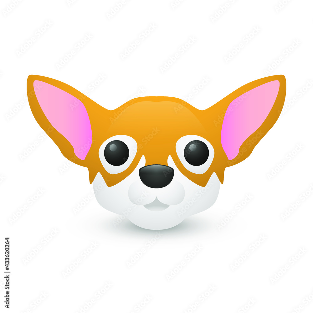 Chihuahua Dog Home Pet Animals Emoji Illustration Face Vector Design