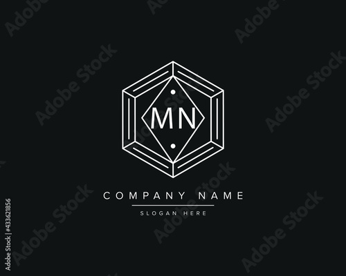 Alphabet letter MN logo design vector