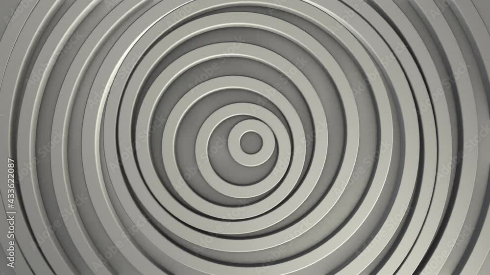 Abstract pattern of circles with the effect of displacement. White clean rings animation. Abstract background for business presentation. Seamless loop 4k 3d render. Abstract pattern of circles with the effect of displacement. White clean rings animation. Abstract background for business presentation. Seamless loop 4k 3d render.