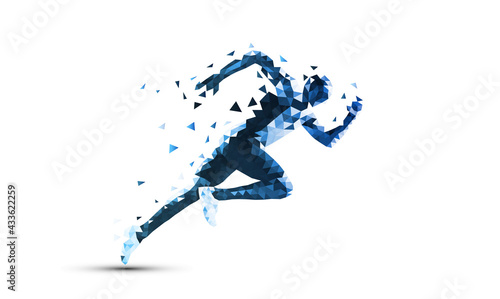 corsa, correre, competizione, sport, poligonale photo