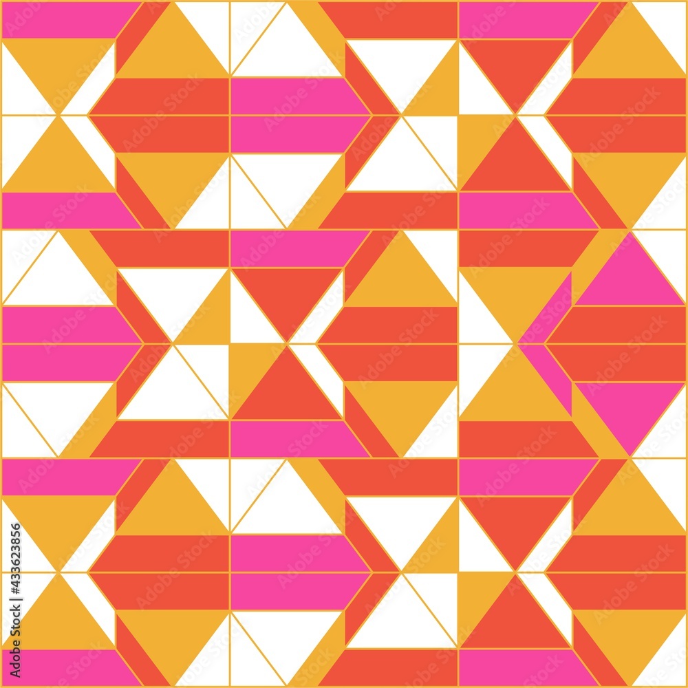 Beautiful of Colorful Triangle, Repeated, Abstract, Illustrator Pattern