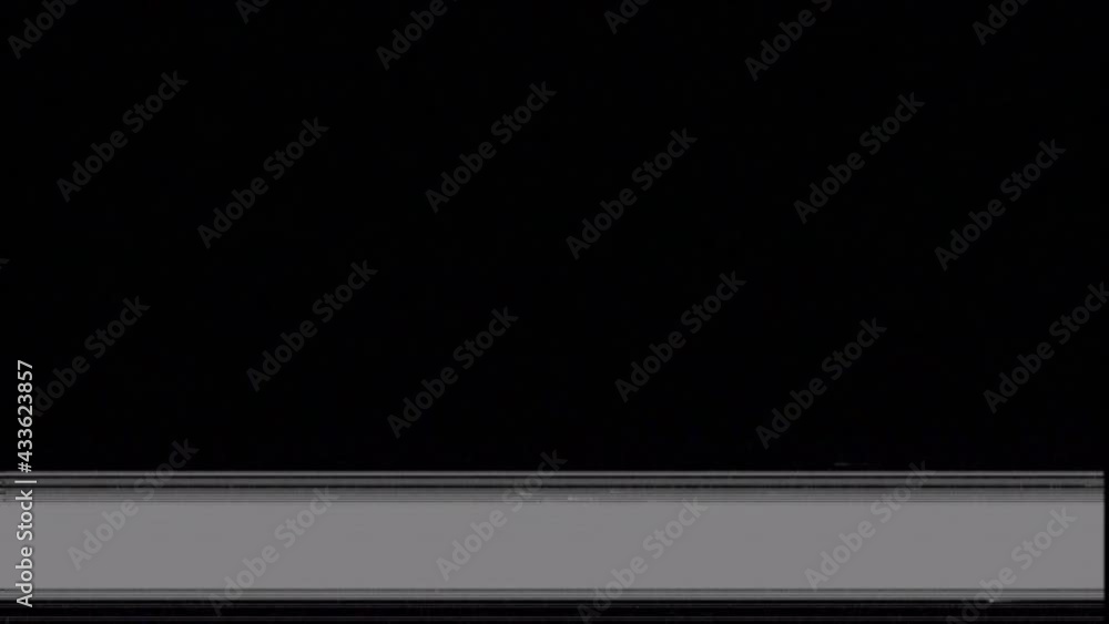 VHS Noise Line at the Bottom, Tape Defects and Degradation, Horizontal lines, Black screen VHS Noise Line at the Bottom, Tape Defects and Degradation, Horizontal lines, Black screen