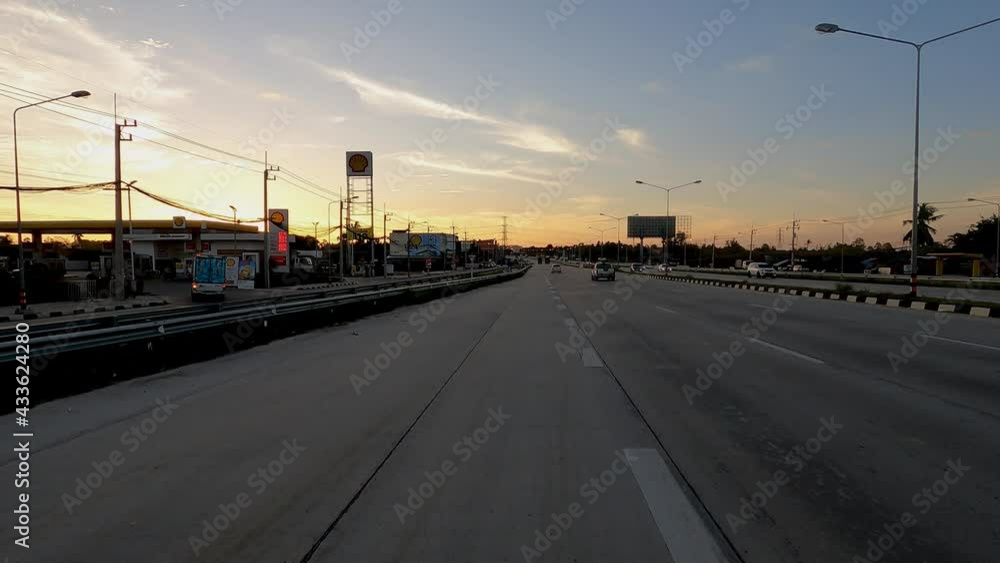Sunset View on The 31 Highway In Pattaya Thailand Sunset View on The 31 Highway In Pattaya Thailand