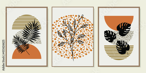 Set of creative minimalist hand drawn illustrations for wall decoration, postcard or brochure cover design. Hand draw vector design elements. Vector EPS10.