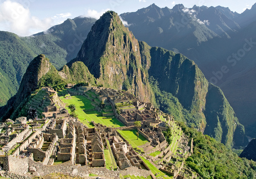 Machu Picchu, the sacred Inca city located in the Peruvian Andes