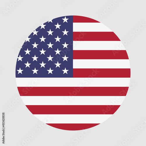 Wallpaper Mural Round flag of America country. America flag with button or badge. Torontodigital.ca
