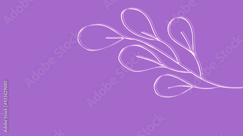 Pattern background with hand-drawn leaves in light grey, black and white colors