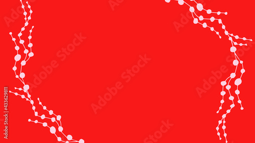 Thumbnail background with hand-drawn sea corals in red and white colors