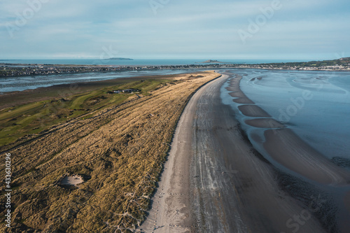 Canvas Print Aerial view over Dollymount Strand is the closest large beach to Dublin city center