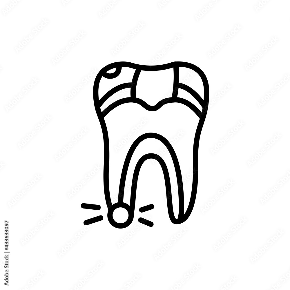 Pulpitis line icon. Isolated vector element. Pulpitis line icon. Isolated vector element.