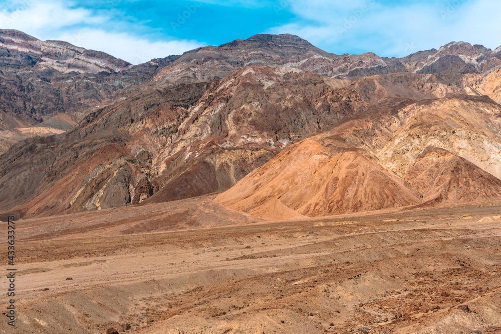 Panoramic view of the hills in Death Valley, USA