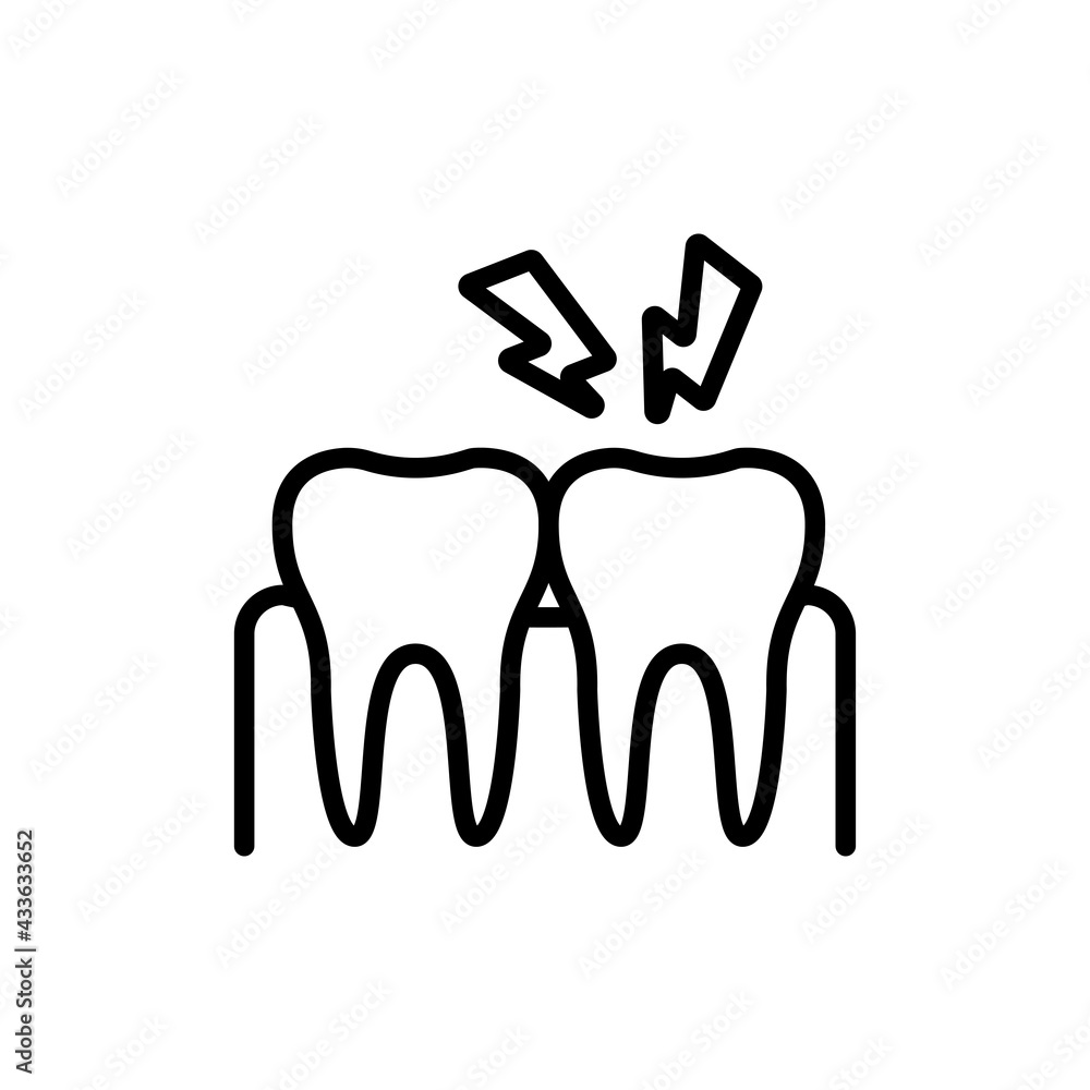 Toothache line icon. Isolated vector element. Toothache line icon. Isolated vector element.