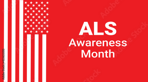 ALS Awareness Month background. Amyotrophic lateral sclerosis. Annual campaign is held in May in United States.  Vector illustration