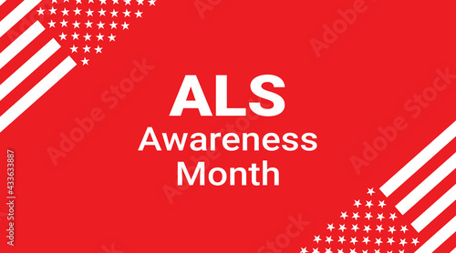 ALS Awareness Month background. Amyotrophic lateral sclerosis. Annual campaign is held in May in United States.  Vector illustration