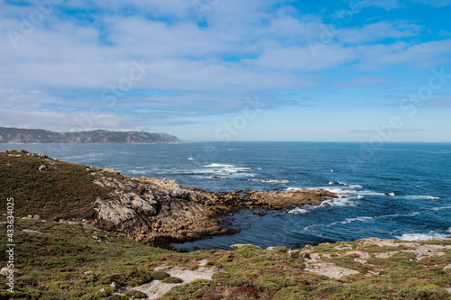 Detail of the coast of Galicia, near the Punta Nariga Lighthouse, in Malpica de Bergantiños, in the province of La Coruña, (Spain).