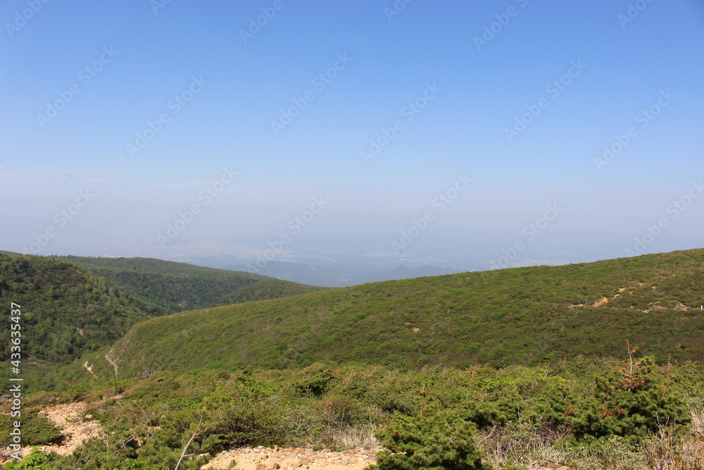 Naklejka premium 福島県の安達太良山の登山