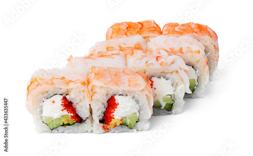 Japanese Cuisine Sushi Roll on a white background