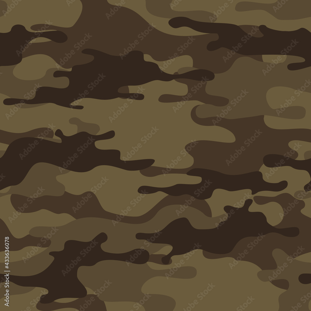 Naklejka premium Camouflage seamless pattern. Abstract camo from spots. Military texture. Modern print for fabric and clothing. Vector illustration
