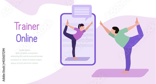 Online trainer Sport Fitness People Home Training