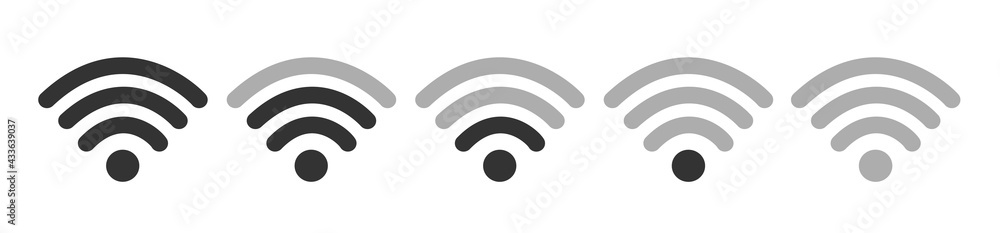 Wifi Wireless Lan Internet Signal Flat Icons For Apps Or Websites - Isolated On white Wifi Wireless Lan Internet Signal Flat Icons For Apps Or Websites - Isolated On white