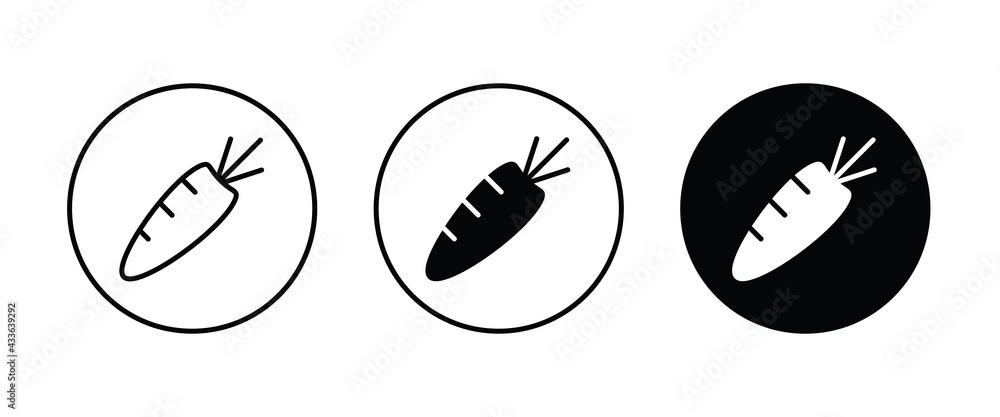 Carrot icon. Food Vegetarian, vegetable, veggies icons button, vector, sign, symbol, logo, illustration, editable stroke, flat design style isolated on white linear pictogram Carrot icon. Food Vegetarian, vegetable, veggies icons button, vector, sign, symbol, logo, illustration, editable stroke, flat design style isolated on white linear pictogram