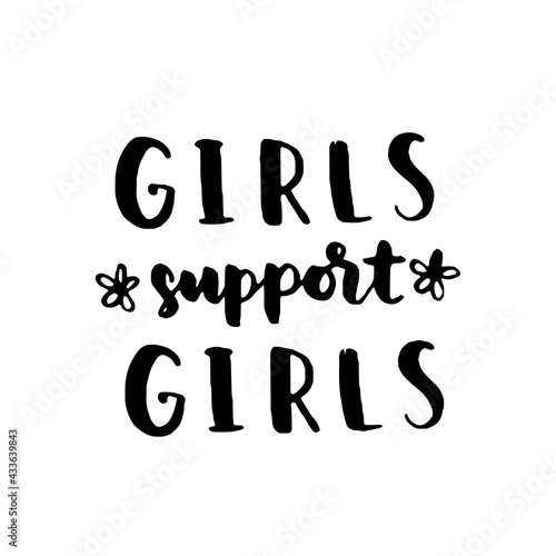 Women's rights quote, phrase. Vector lettering about feminism, woman rights, motivational slogan. Women support and empower, care of yourself, self-care poster.