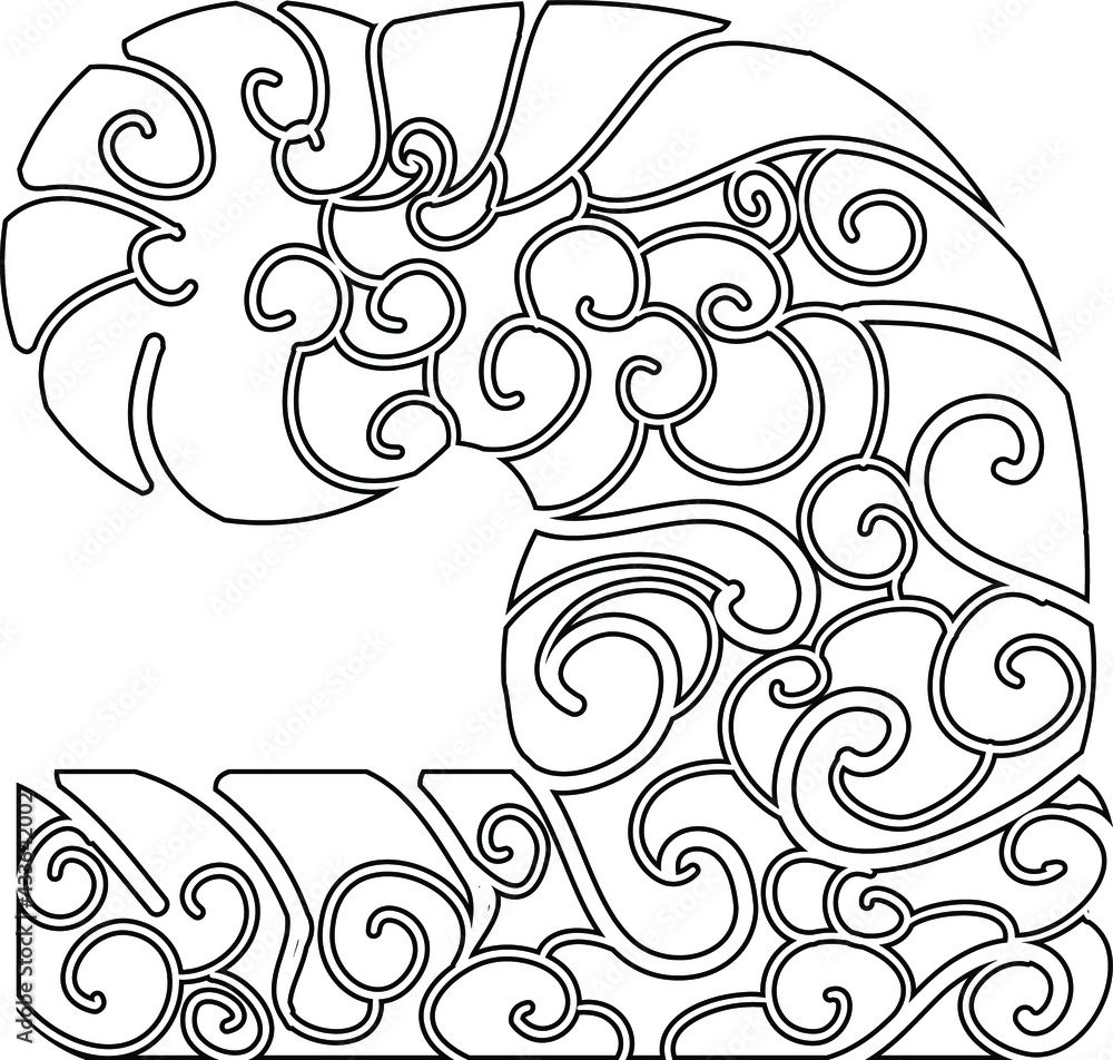 cloud background for tattoo.Japanese wave tattoo design.Chinese cloud