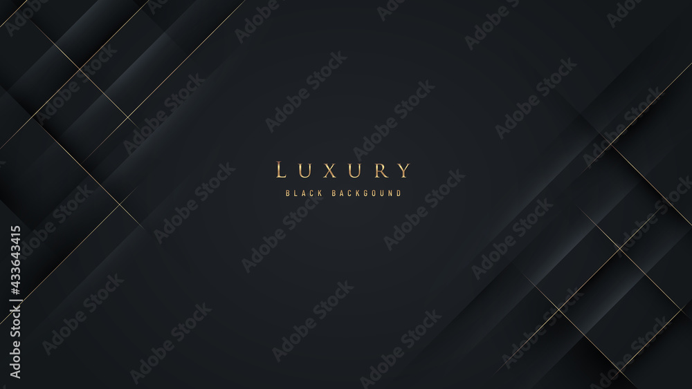 Abstract luxurious black background with golden line. Elegant modern ...