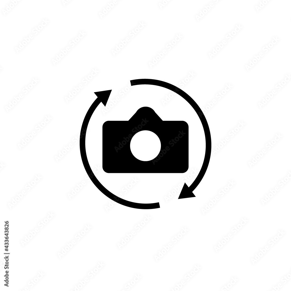 Flip camera icon. Photo symbol isolated on white background. Stock Vector |  Adobe Stock