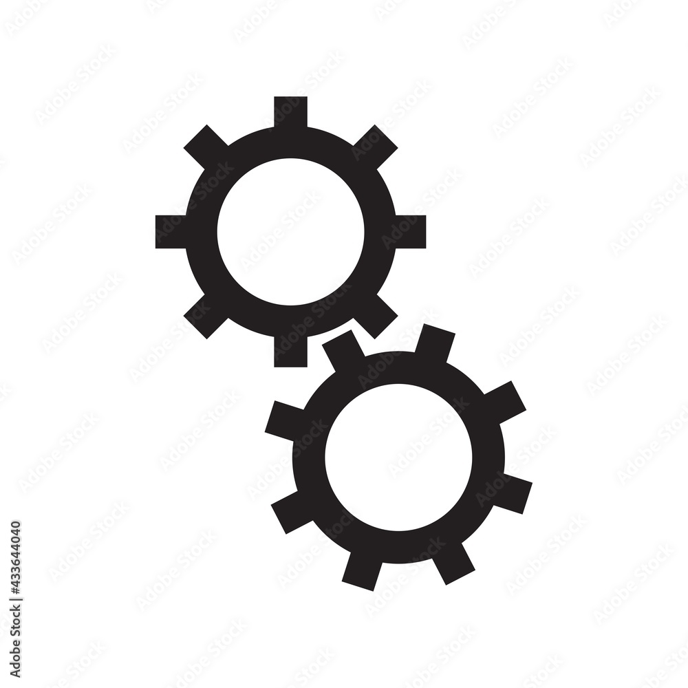 Flat style gear icon, logo isolated on white background. vector illustration Flat style gear icon, logo isolated on white background. vector illustration