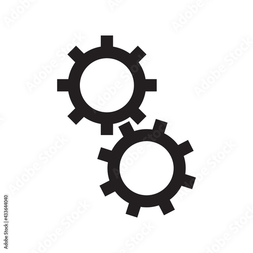 Flat style gear icon, logo isolated on white background. vector illustration