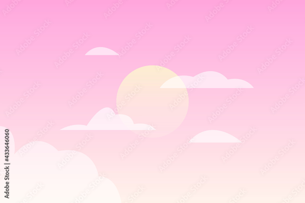 sun and cloud landscape with soft colors