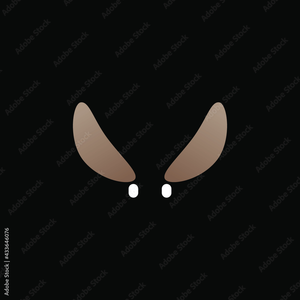 eye icon logo with cow horn eyebrows on dark background eye icon logo with cow horn eyebrows on dark background