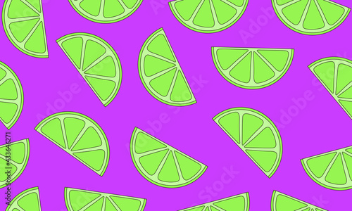 WebSeamless lime slice pattern illustration. Summer background. photo