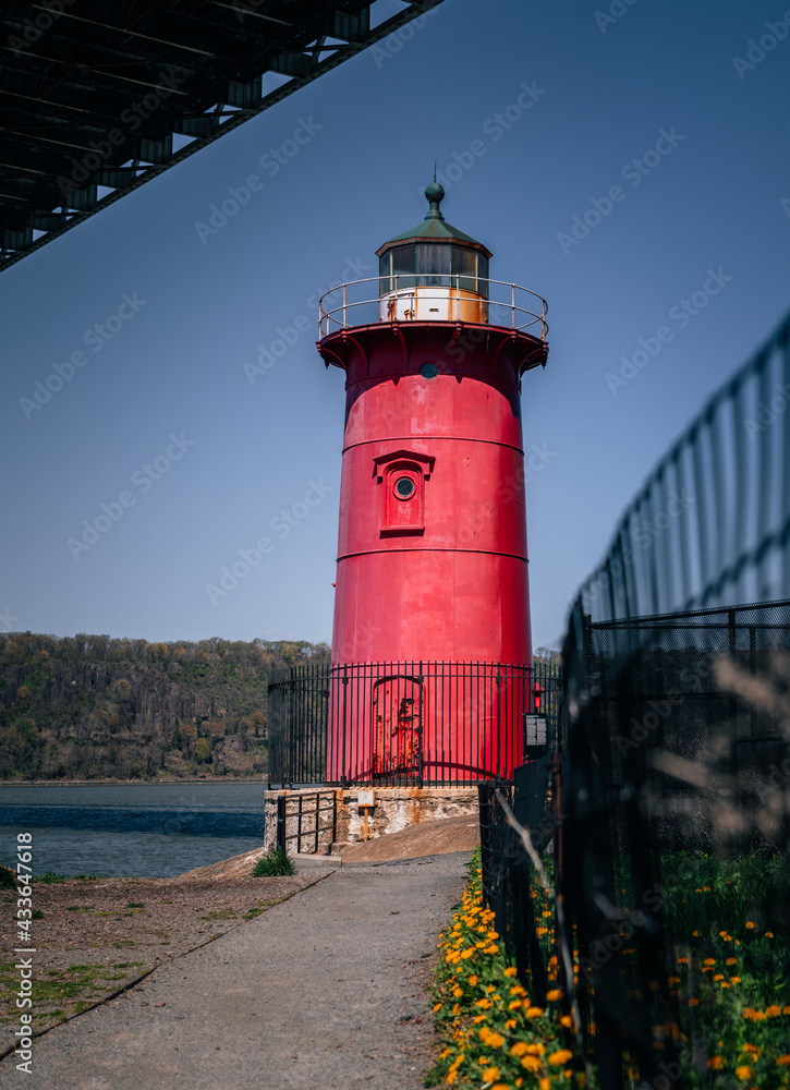 red lighthouse in the country