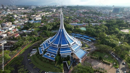 Kuching, Sarawak Malaysia - May 14 2021: The buildings, landmarks and scenery of Kuching city, capital of Sarawak, Borneo island. 
