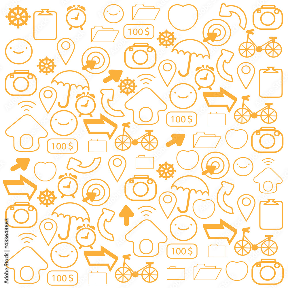 Orange icon on white background Orange icon on white background