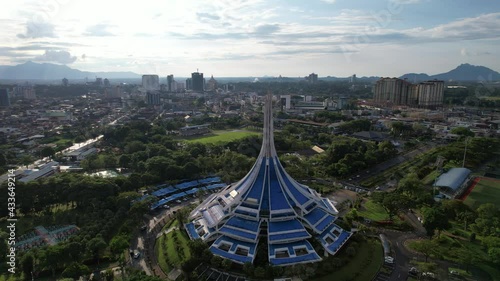 Kuching, Sarawak Malaysia - May 14 2021: The buildings, landmarks and scenery of Kuching city, capital of Sarawak, Borneo island. 