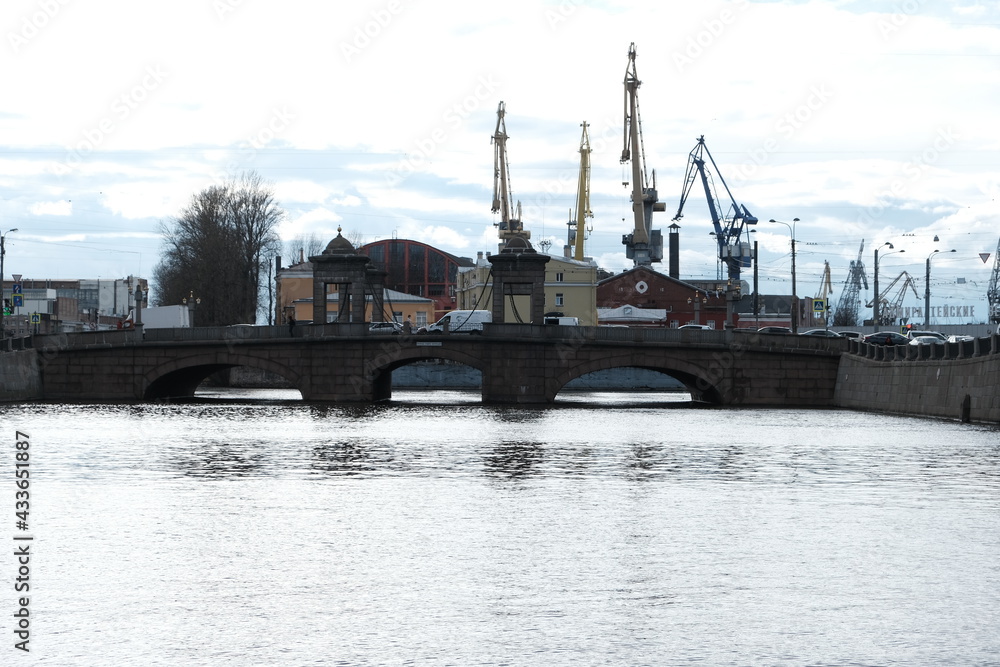 Saint Petersburg, Russia, Fontanka River, end of April 2021
