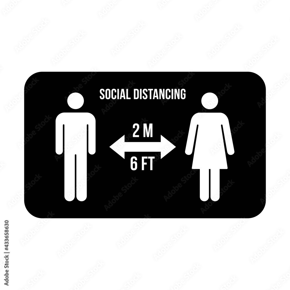 Social distancing icon symbol vector keep safe distance sign in a glyph pictogram illustration Social distancing icon symbol vector keep safe distance sign in a glyph pictogram illustration